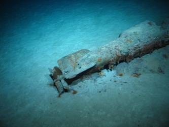 Torpedo on seabed